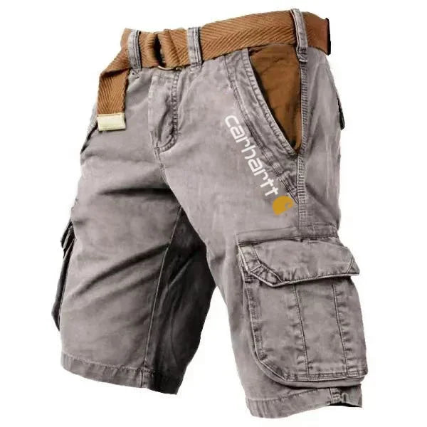 Slitstarka Cargo Shorts med Flera Fickor för Män
