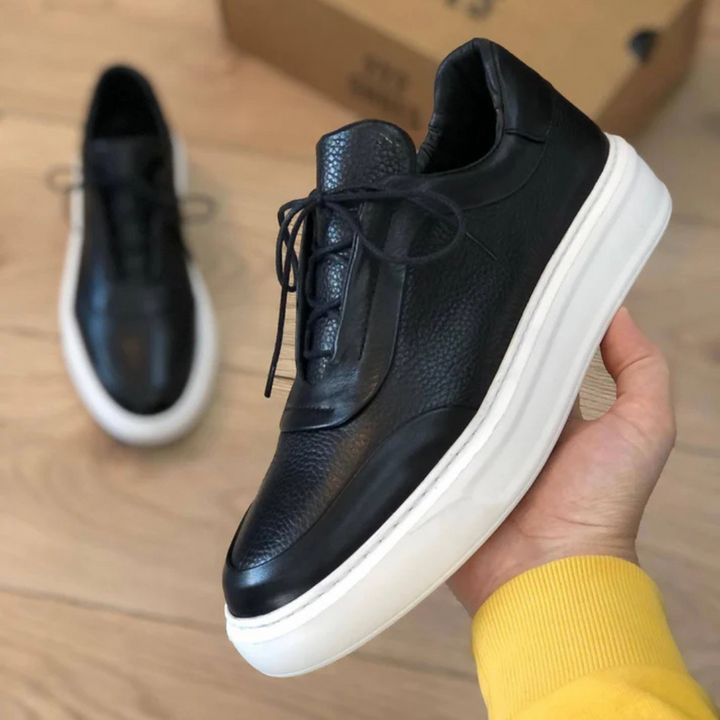 Corentin - Leather Trainers with Thick Sole