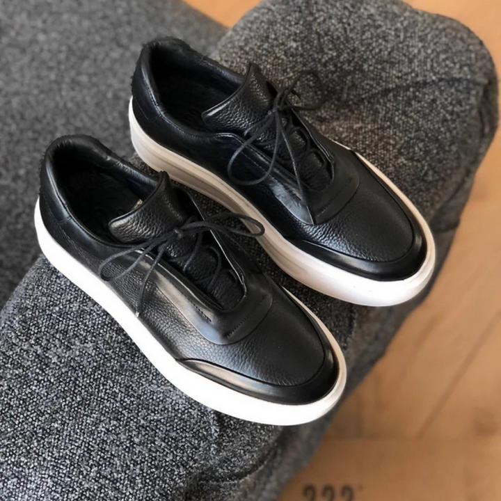 Corentin - Leather Trainers with Thick Sole
