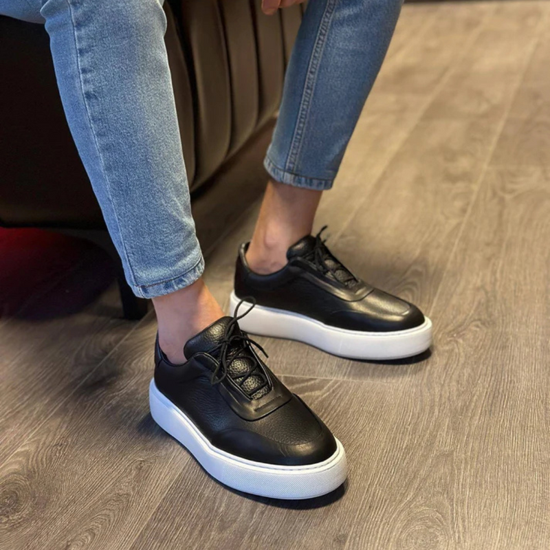 Corentin - Leather Trainers with Thick Sole