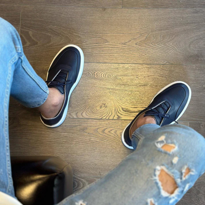 Corentin - Leather Trainers with Thick Sole