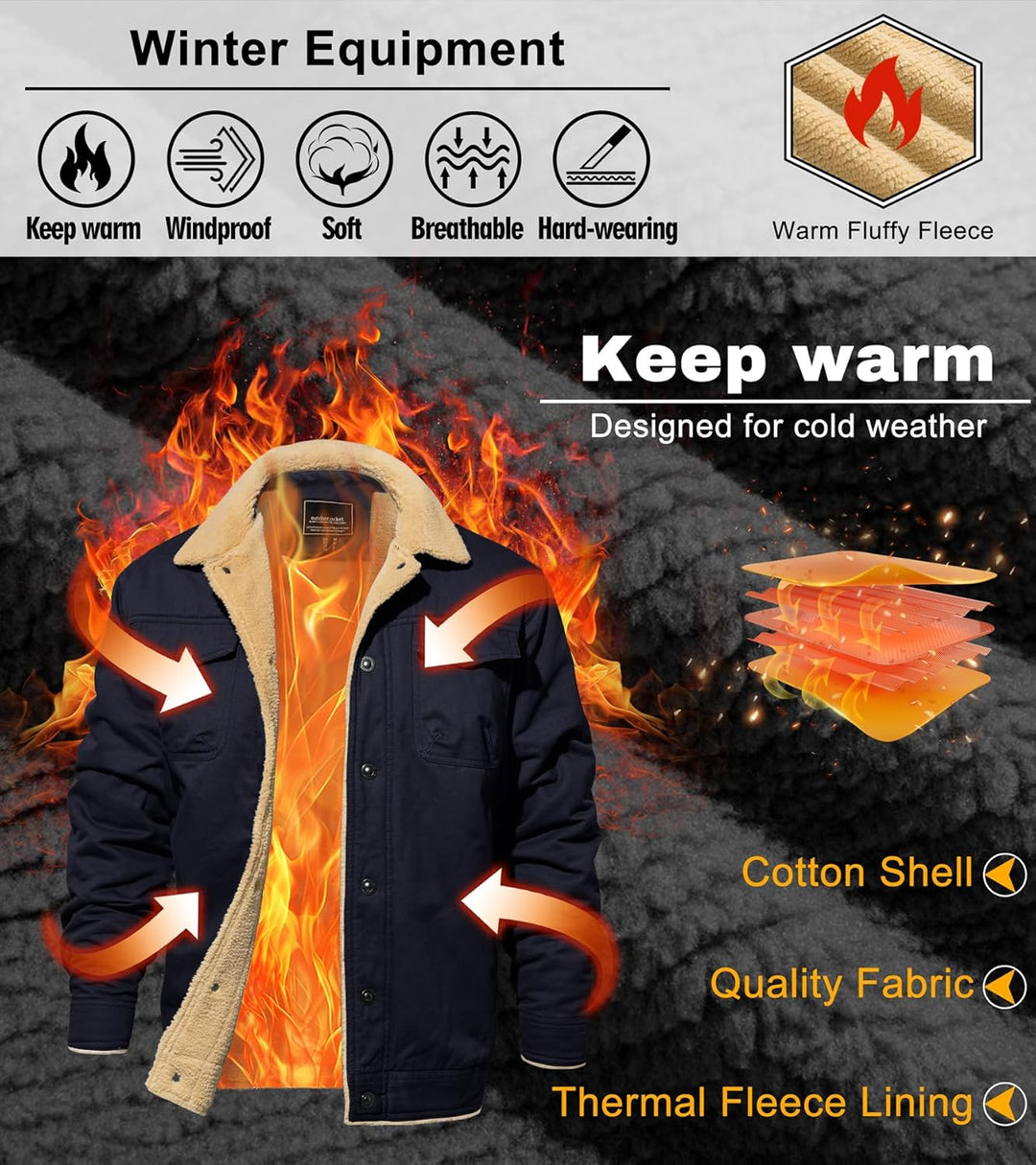 EKLENTSON Men's Winter Jacket