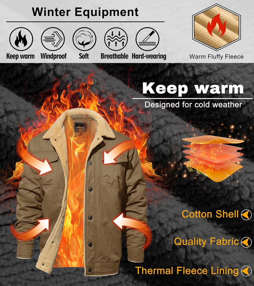 EKLENTSON Men's Winter Jacket