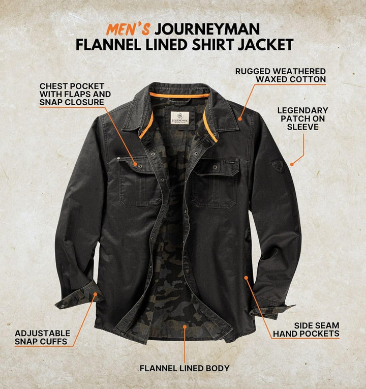 Black - Legendary Whitetails Men's Flannel