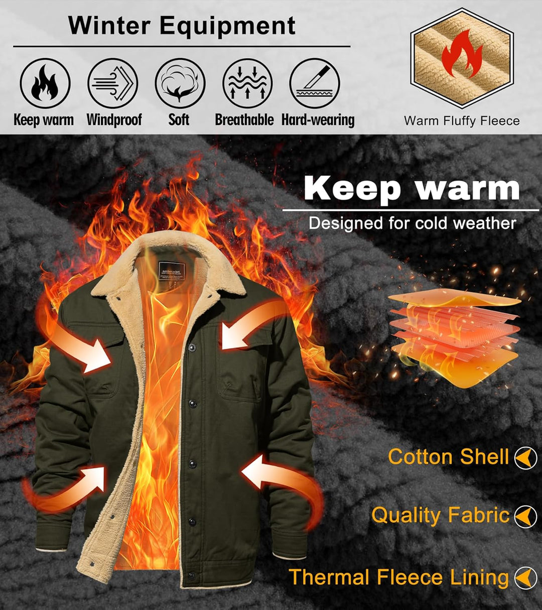 EKLENTSON Men's Winter Jacket