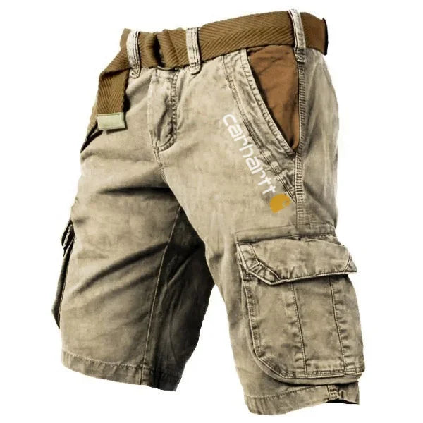 Slitstarka Cargo Shorts med Flera Fickor för Män