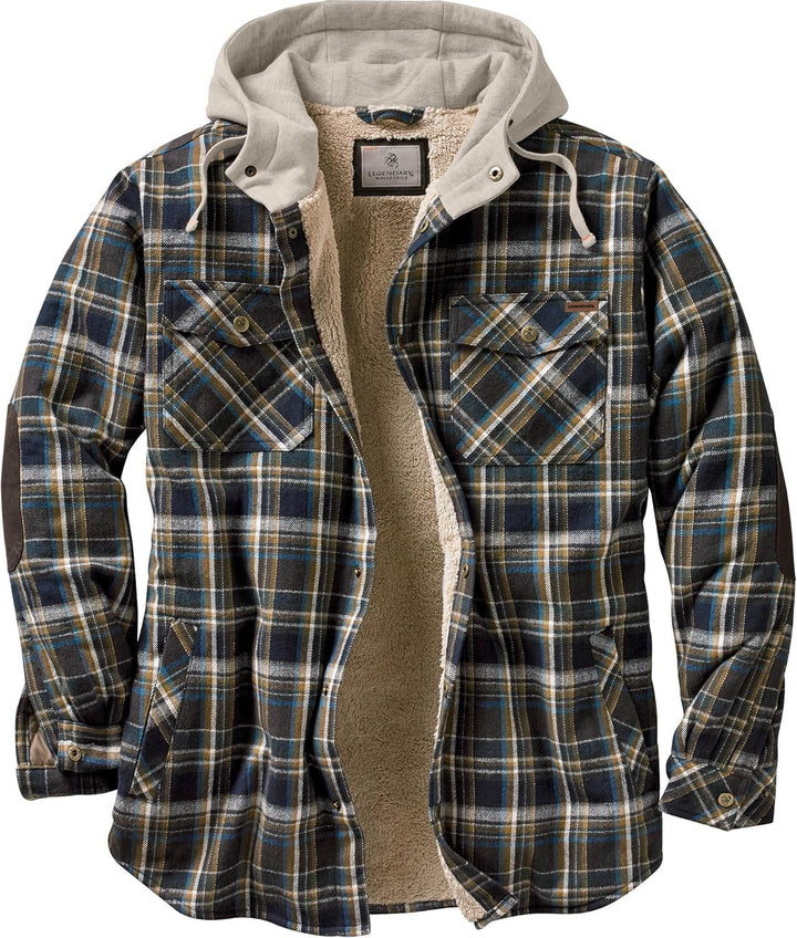 Upland Plaid - Men's Hooded Shirt Jacket