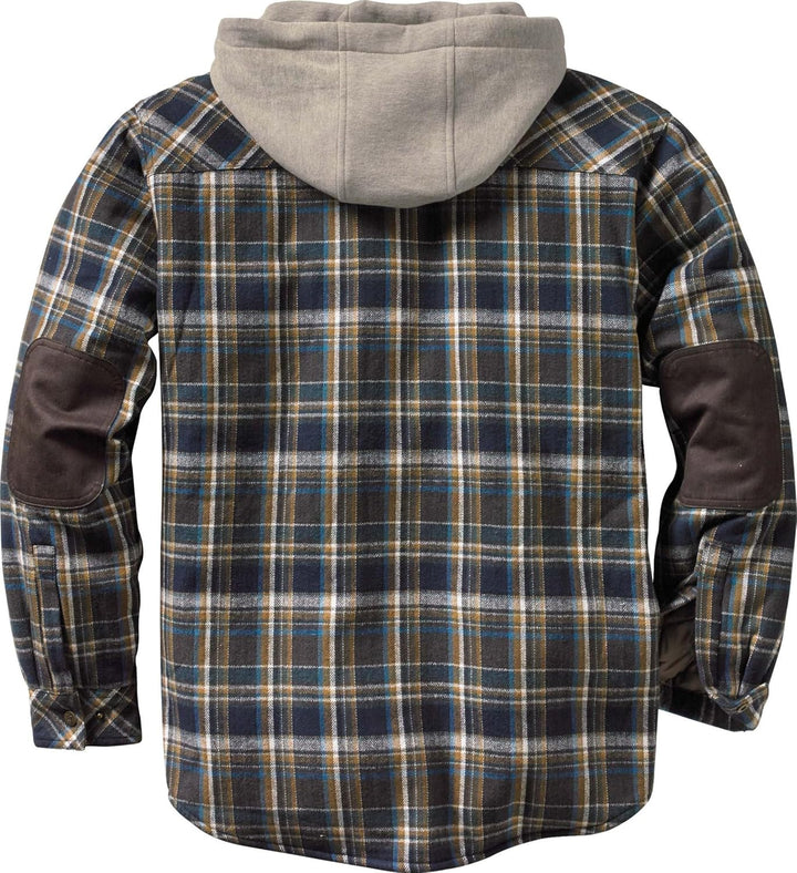 Upland Plaid - Men's Hooded Shirt Jacket