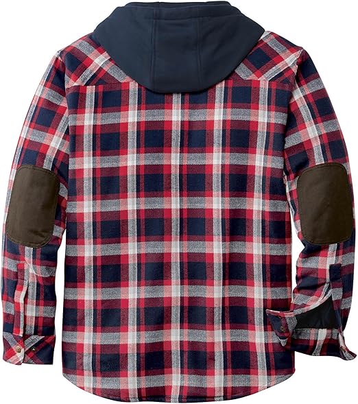 Night Racer Plaid - Men's Hooded Shirt Jacket