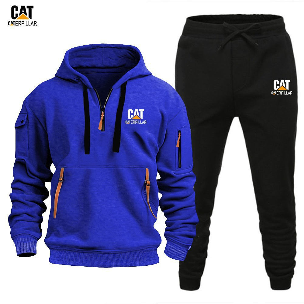 Autumn Winter Sporty Half-Zip Tracksuit Set