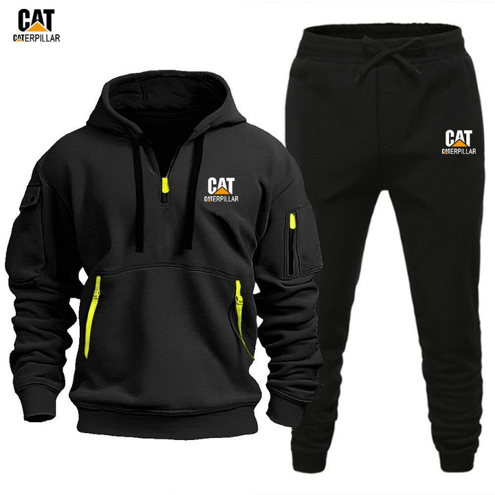 Autumn Winter Sporty Half-Zip Tracksuit Set