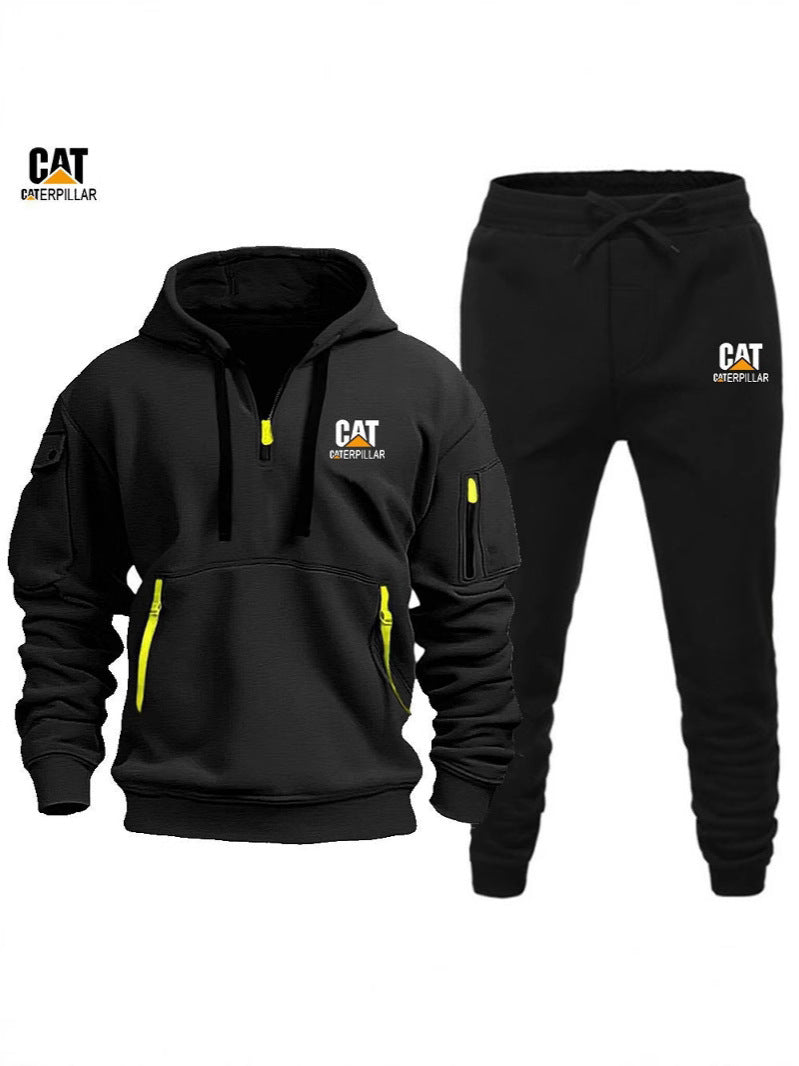 Autumn Winter Sporty Half-Zip Tracksuit Set