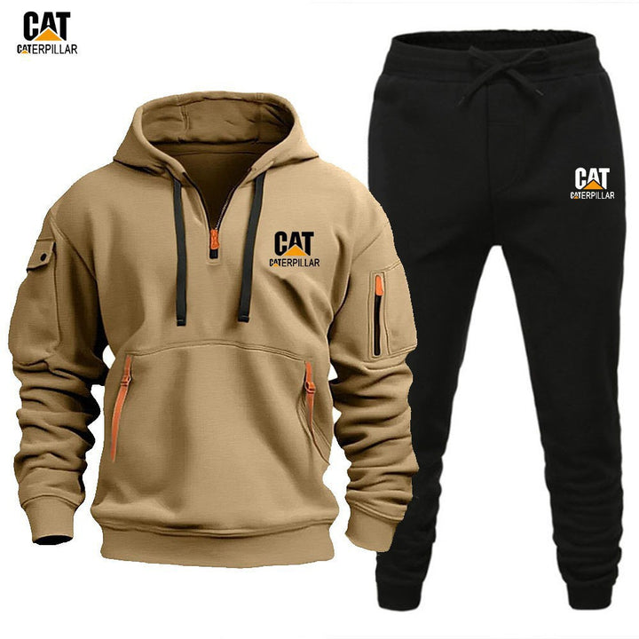 Autumn Winter Sporty Half-Zip Tracksuit Set