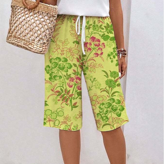 Somriga Blommiga Bermudashorts för Kvinnor