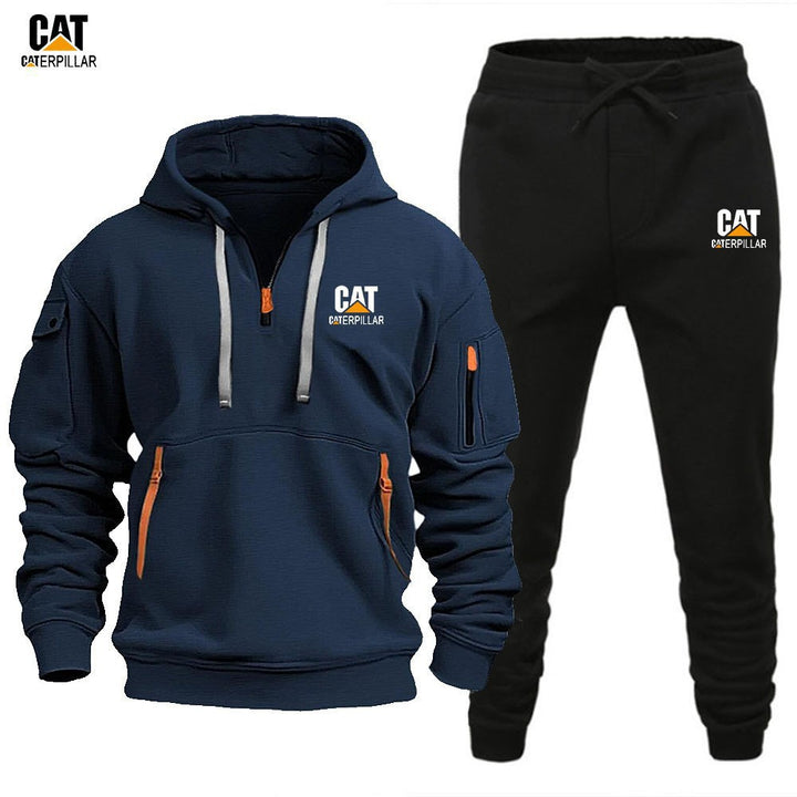 Autumn Winter Sporty Half-Zip Tracksuit Set