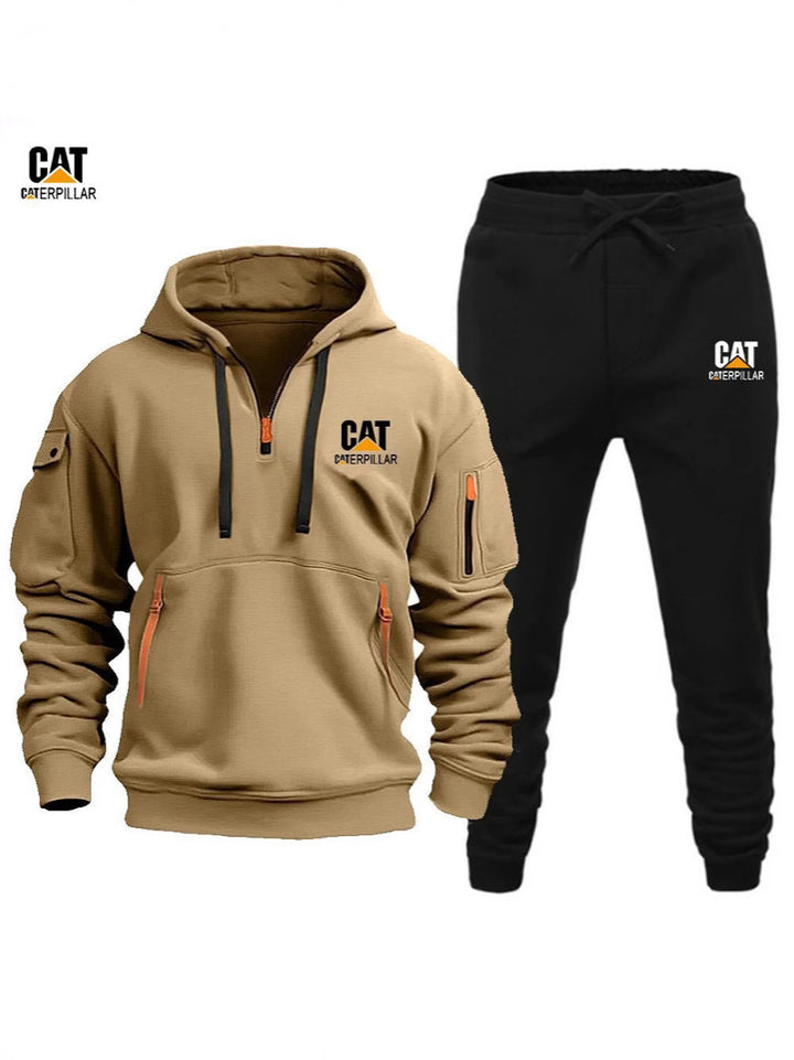 Autumn Winter Sporty Half-Zip Tracksuit Set