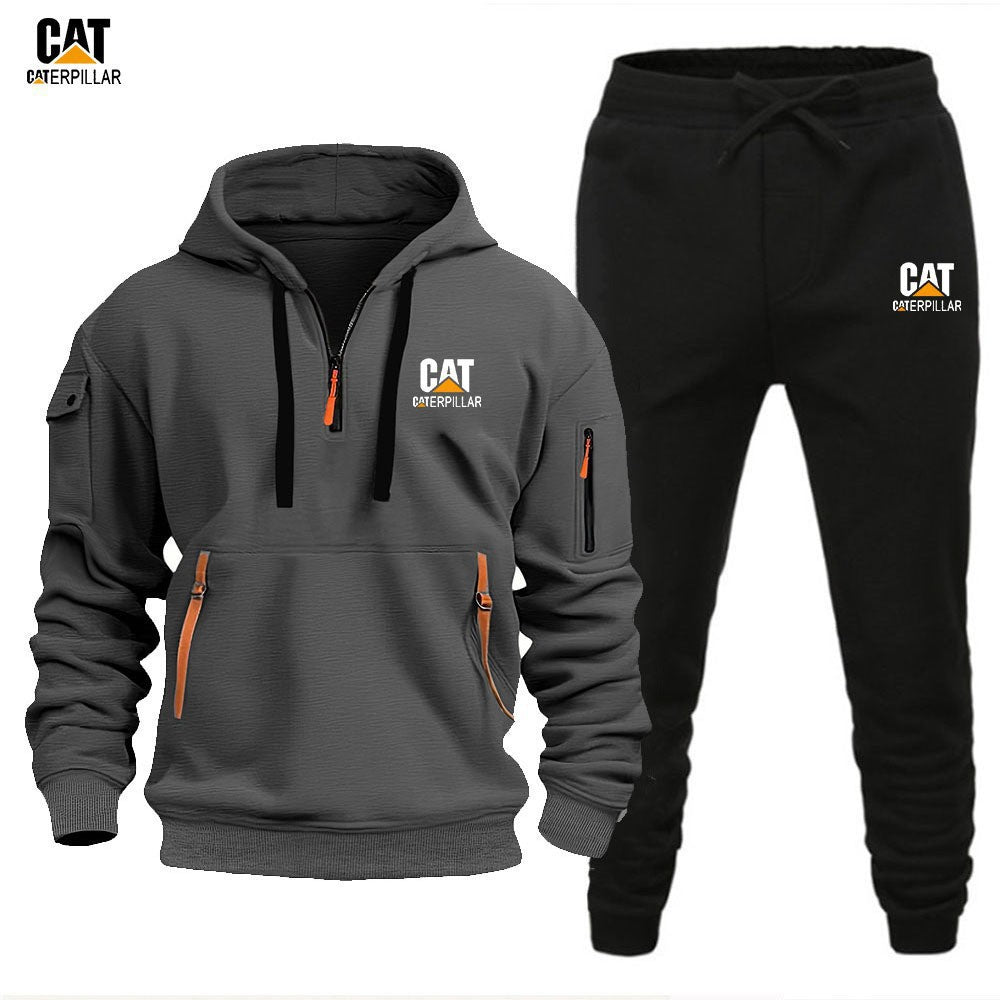 Autumn Winter Sporty Half-Zip Tracksuit Set