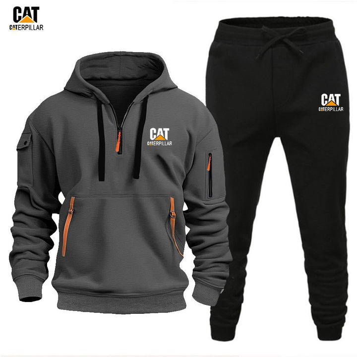 Autumn Winter Sporty Half-Zip Tracksuit Set