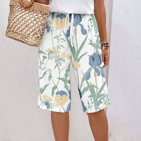 Somriga Blommiga Bermudashorts för Kvinnor