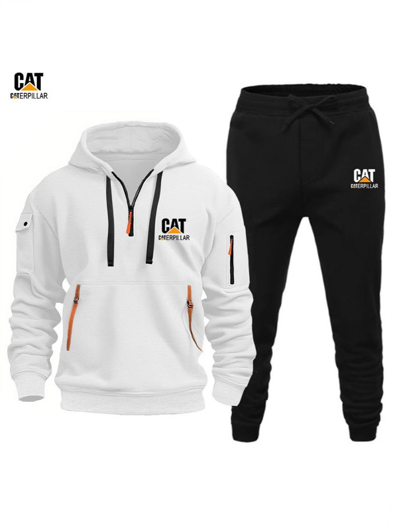 Autumn Winter Sporty Half-Zip Tracksuit Set