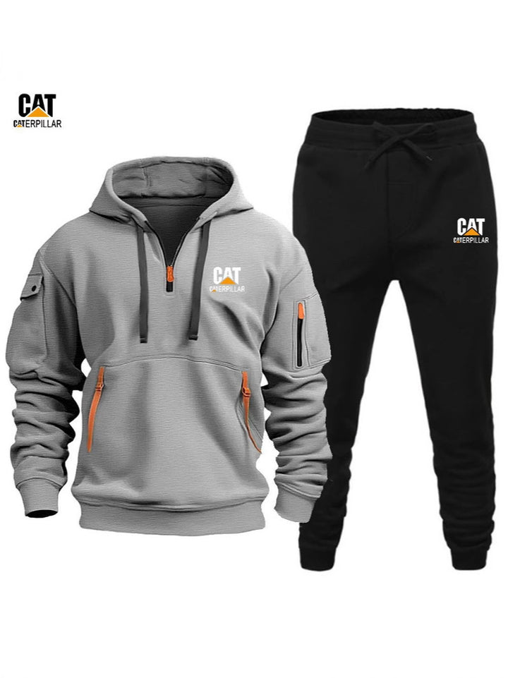 Autumn Winter Sporty Half-Zip Tracksuit Set