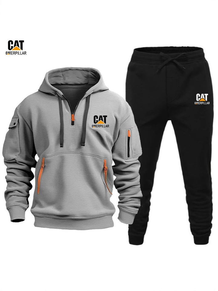 Autumn Winter Sporty Half-Zip Tracksuit Set