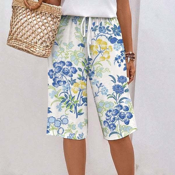 Somriga Blommiga Bermudashorts för Kvinnor
