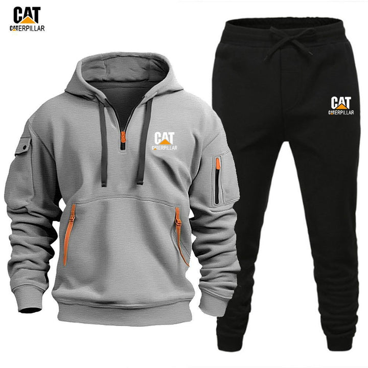 Autumn Winter Sporty Half-Zip Tracksuit Set