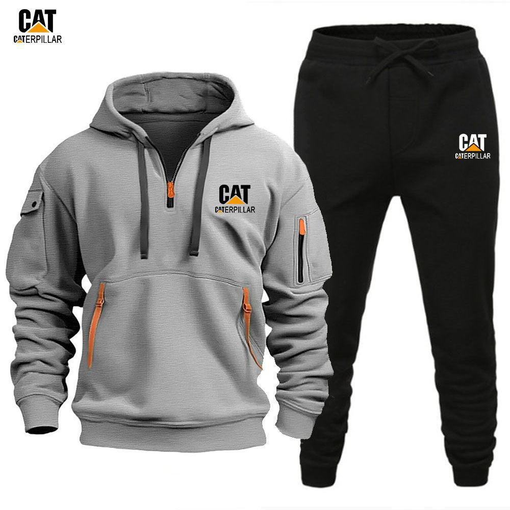 Autumn Winter Sporty Half-Zip Tracksuit Set