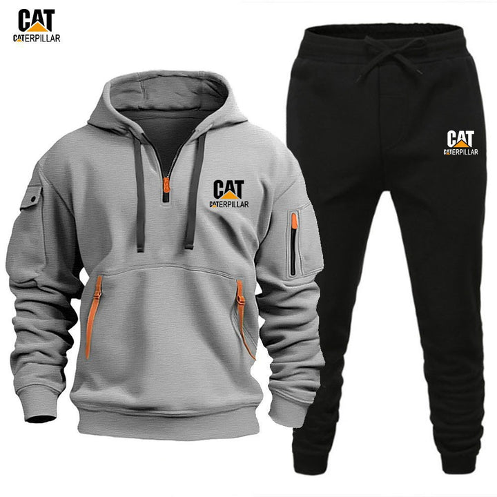 Autumn Winter Sporty Half-Zip Tracksuit Set