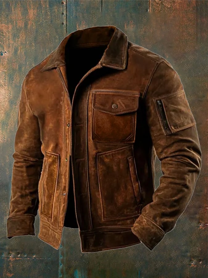 Men's Vintage Suede Jacket Last Day 80% Off!