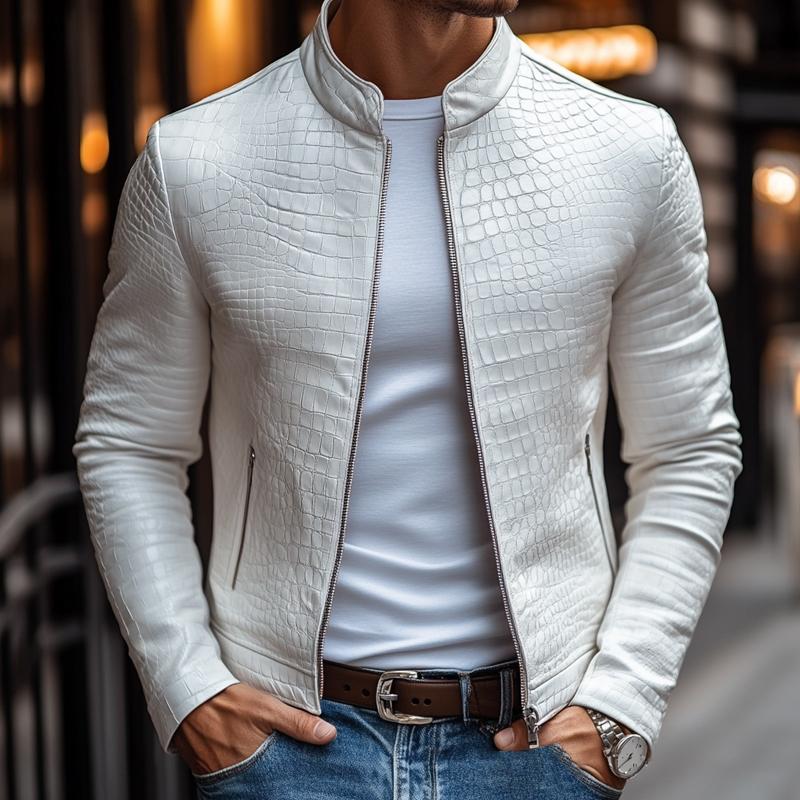 Mason Stone-Tone Leather Jacket Last Day 80% Off!