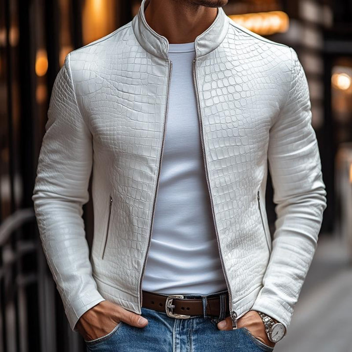 Mason Stone-Tone Leather Jacket Last Day 80% Off!