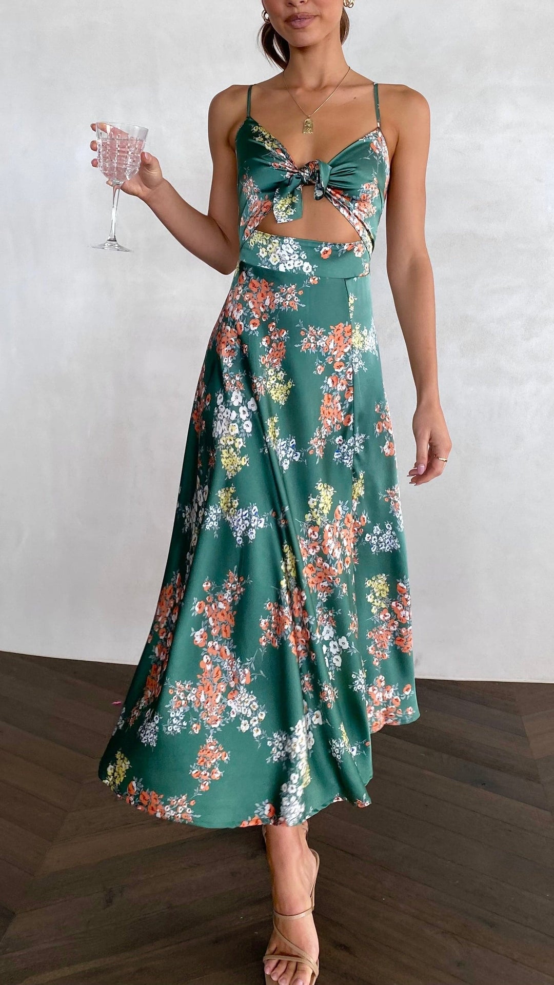 Dreamers Midiklänning - Grön blommig